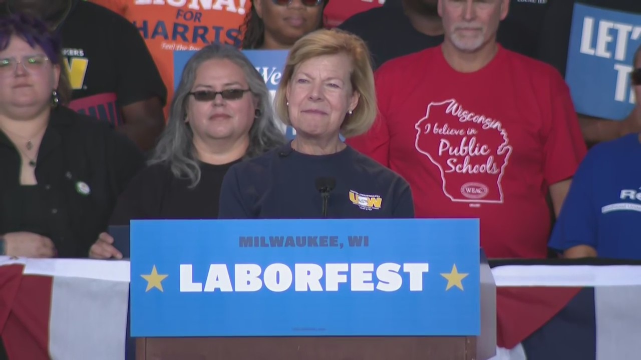 Sen. Tammy Baldwin speaks at LaborFest 2024.