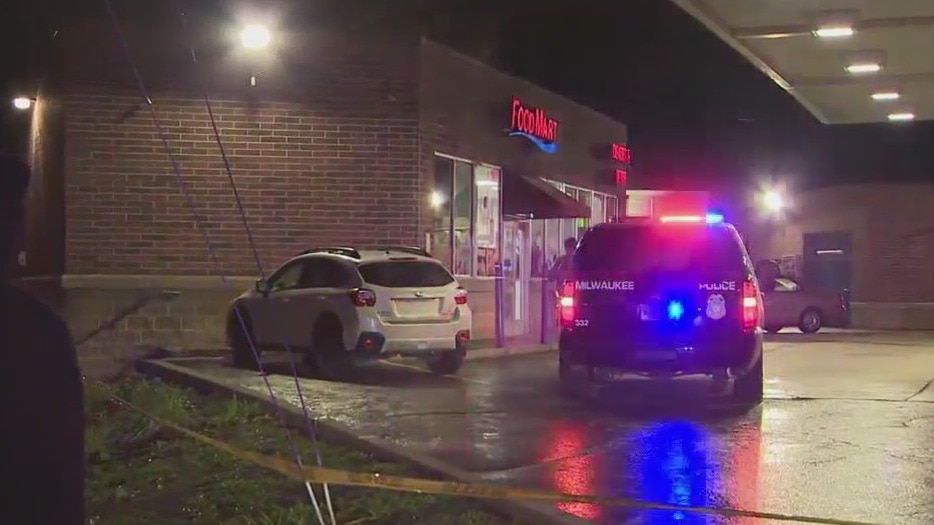 Police presence at gas station