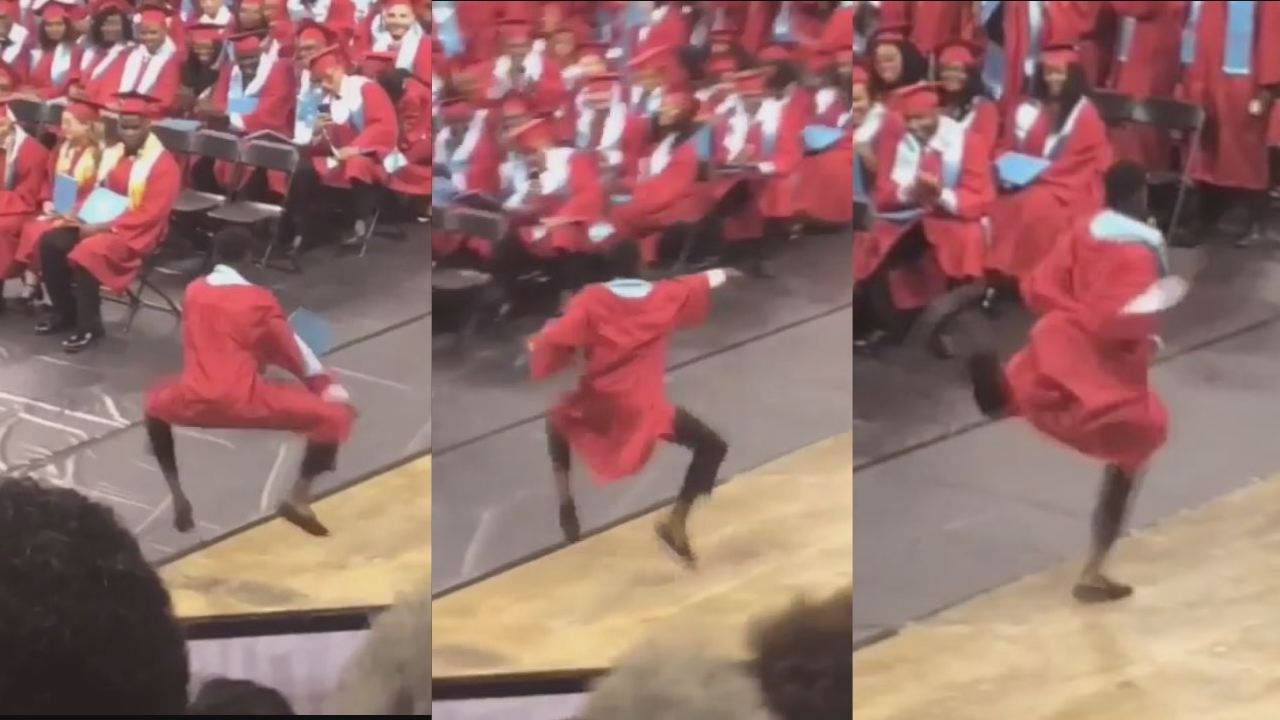 High school graduate's celebratory dance goes viral