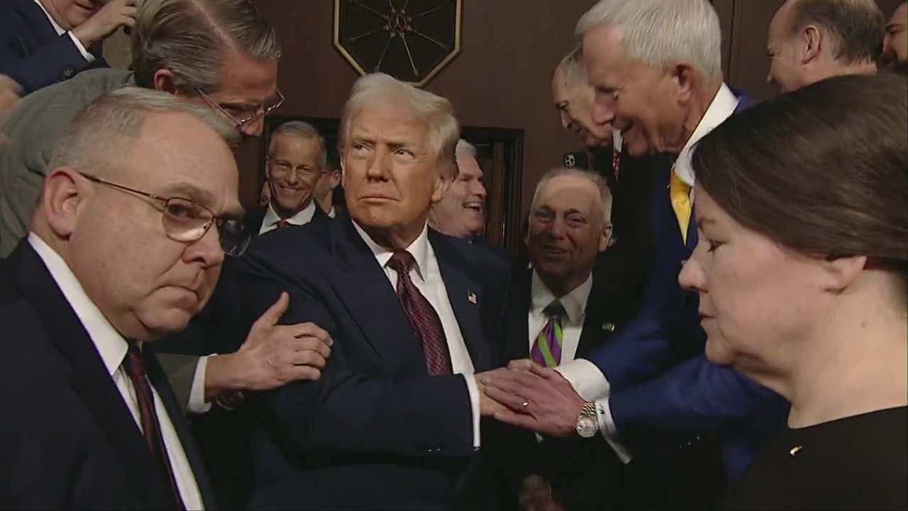 President Trump arrives ahead joint address to Congress