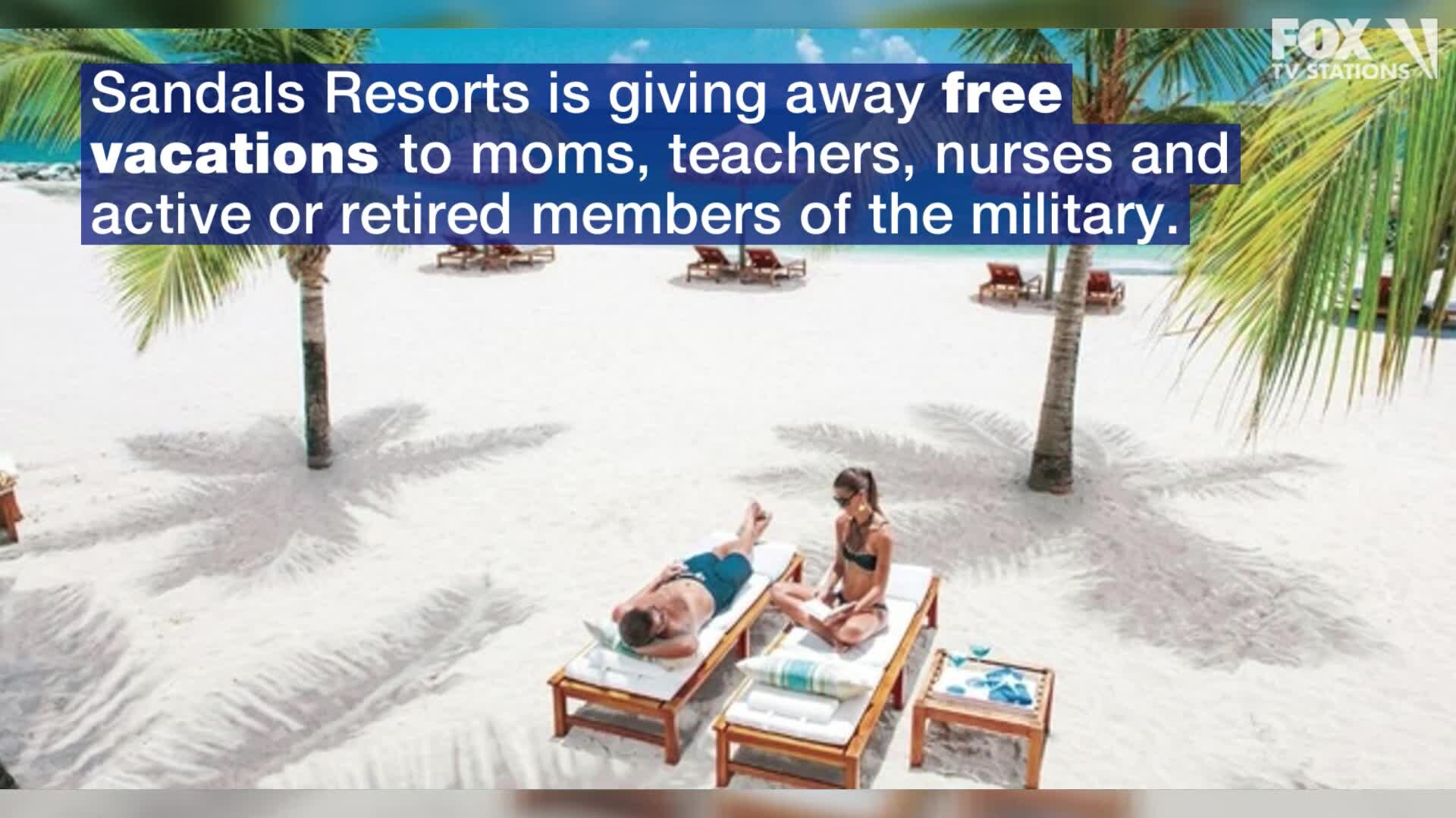 Moms, teachers, nurses and military could win Sandals vacation
