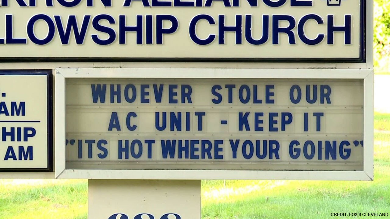 Ohio church condemns thieves who stole air conditioner