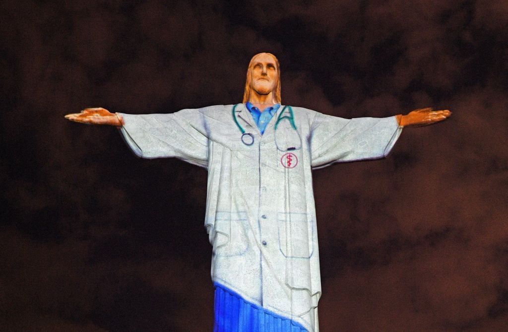Light show on Christ the Redeemer statue thanks doctors, nurses battling coronavirus outbreak