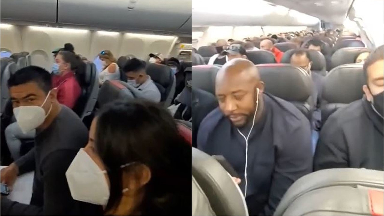American Airlines passenger takes video of 'overcrowded' flight
