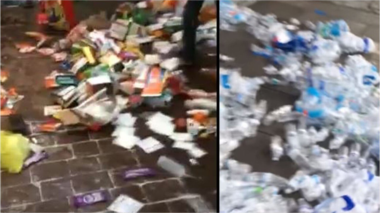 The aftermath of a volunteer medic tent that was destroyed by police in North Carolina.