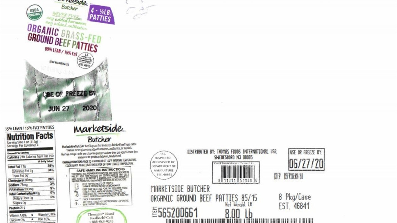 Here are the labels under the ground beef product recall