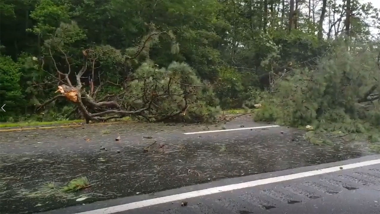 Storm damage reported outside Ocean City, New Jersey