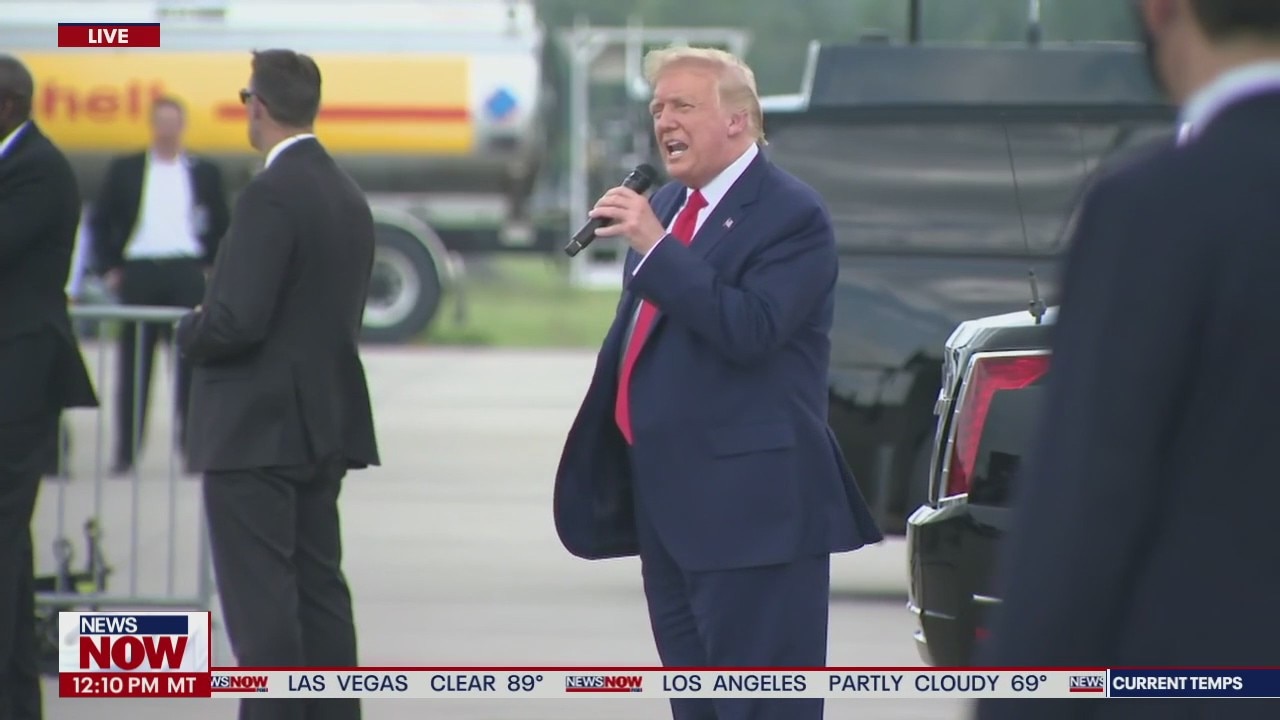 President Donald Trump speak to supporters in North Carolina