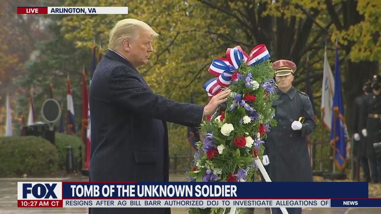 Trump visits Arlington National Cemetery for Veterans Day 2020 observance