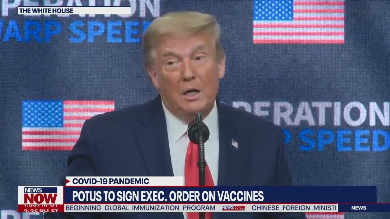 Trump discusses coronavirus vaccine distribution, signs executive order