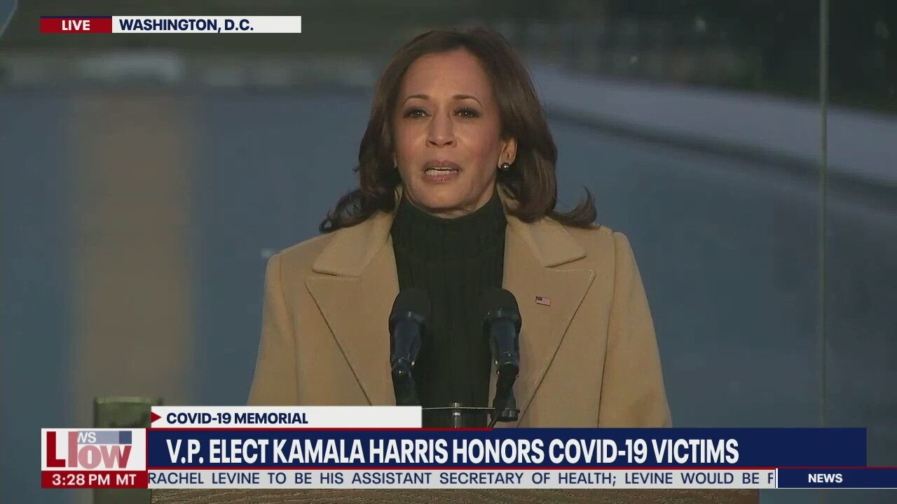 Kamala Harris honors COVID-19 victims at Lincoln Memorial
