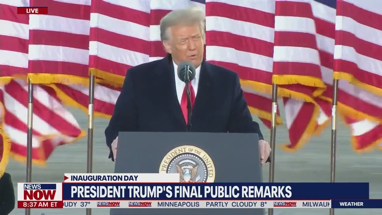 Trump delivers final remarks as president