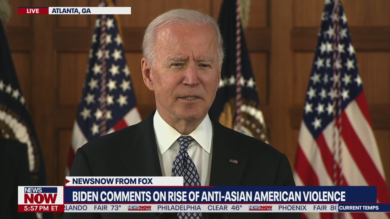 President Joe Biden speaks on the recent violent acts against the Asian community in the United States