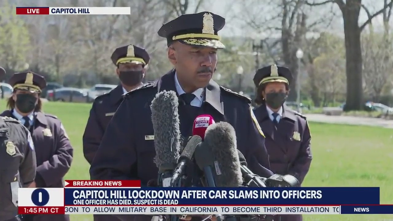 U.S. Capitol officer dies, suspect dead after car rams into barricade