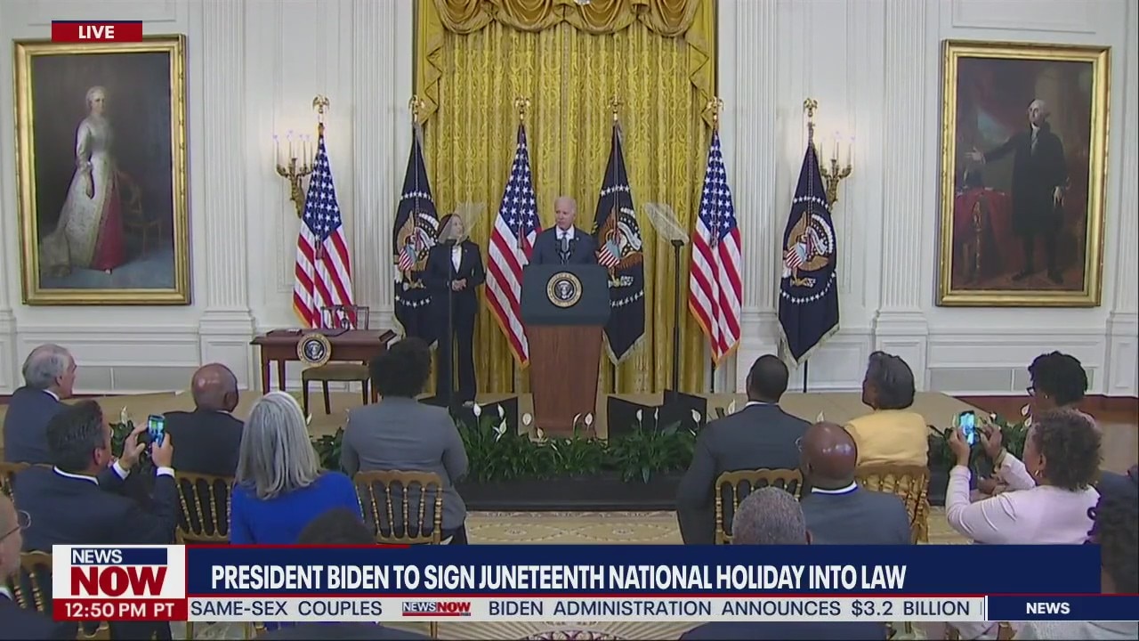 Juneteenth federal holiday ceremony bill signed by President Joe Biden