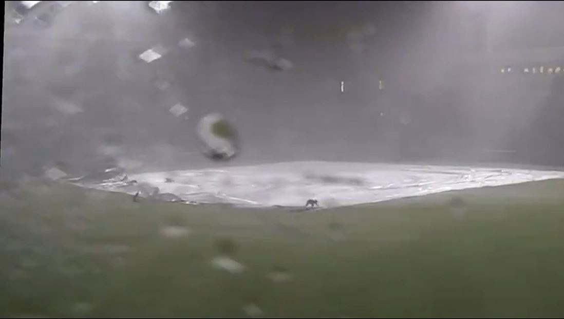 Video shows worker being tossed across tarp at Baseball stadium