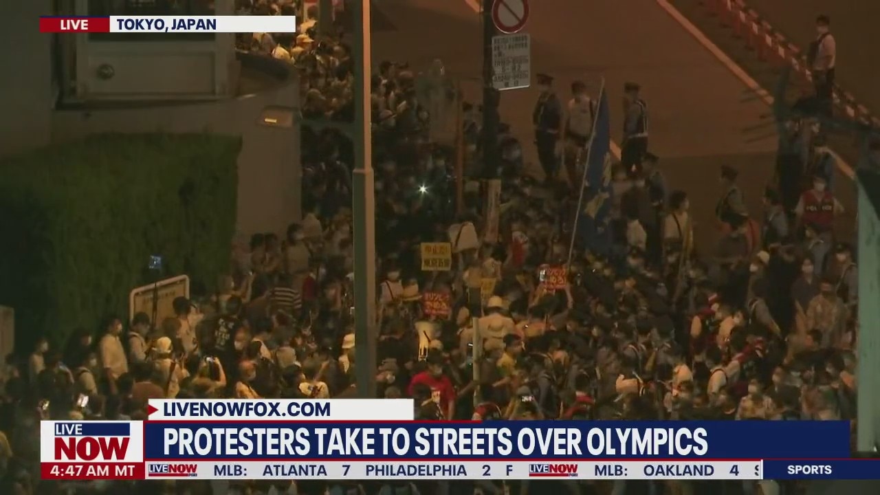 Tokyo Olympics opening ceremony: Anti-Olympic protestors take to the streets | LiveNOW from FOX