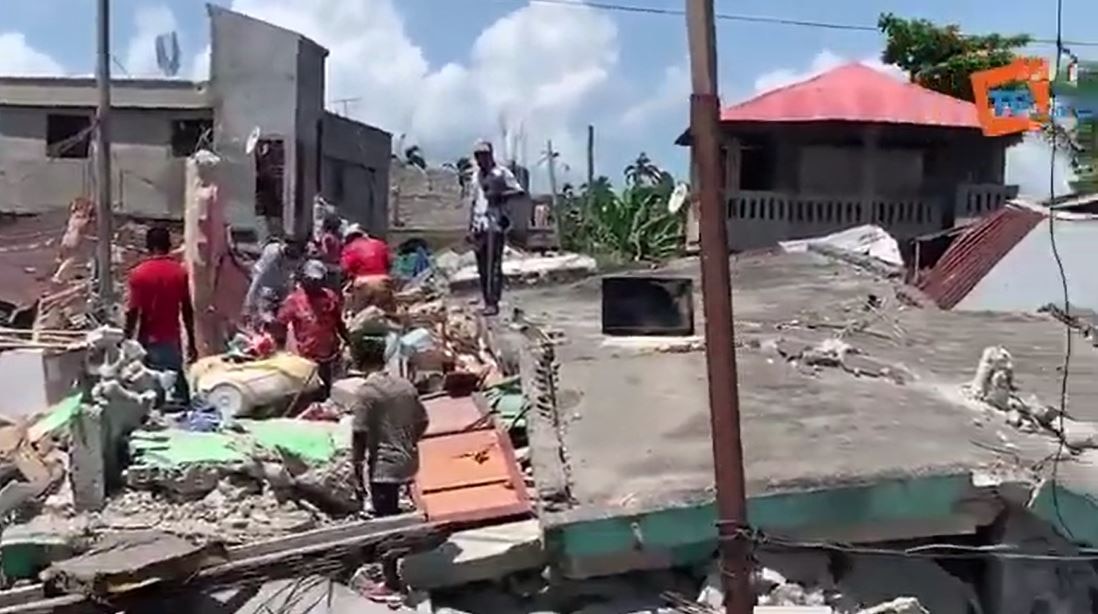 Buildings damaged by deadly 7.2 earthquake in Haiti