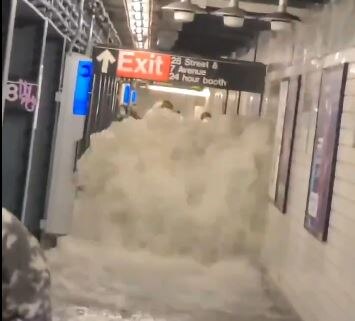 New York City subway stations hit by flash flooding brought on by remnants of Hurricane Ida