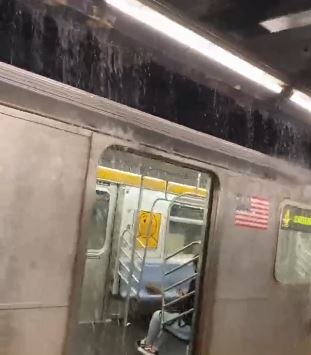 Subway station drenched as Hurricane Ida prompts flash flood emergency