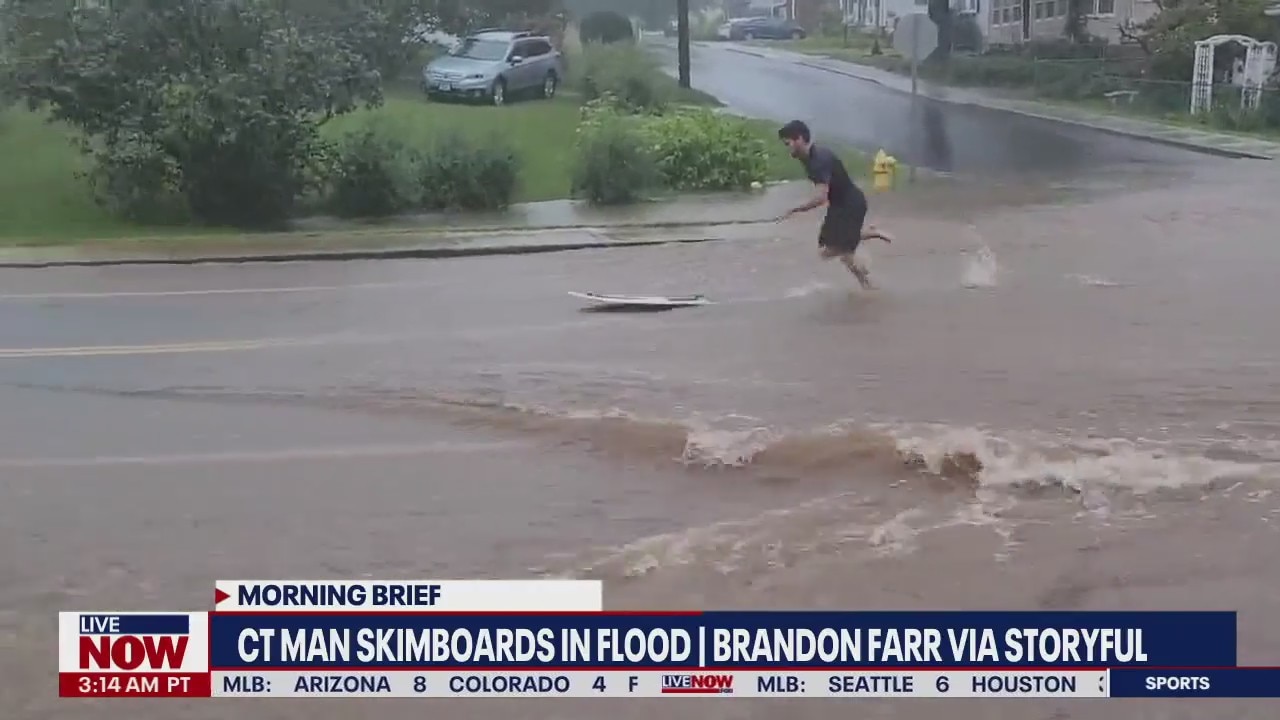 Man surfs in Henri flooding as storm continues across Northeast | LiveNOW from FOX