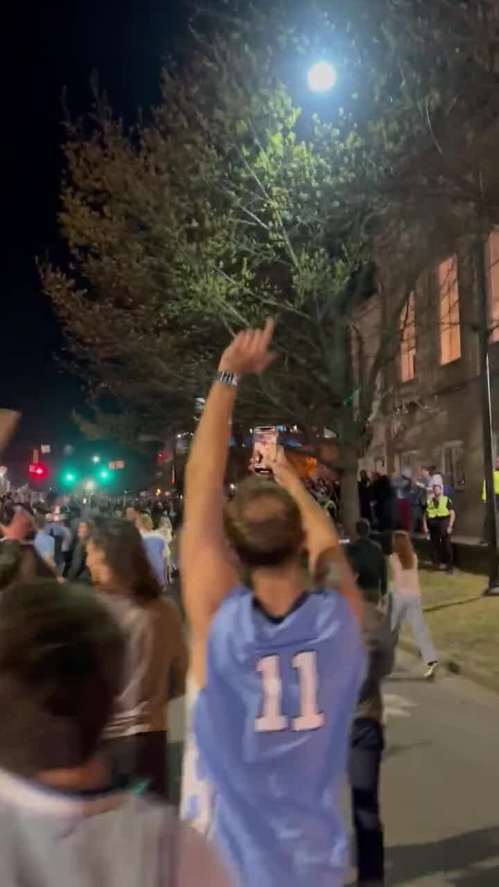 Tar Heels Fans Celebrate After Final Four Win Against Duke