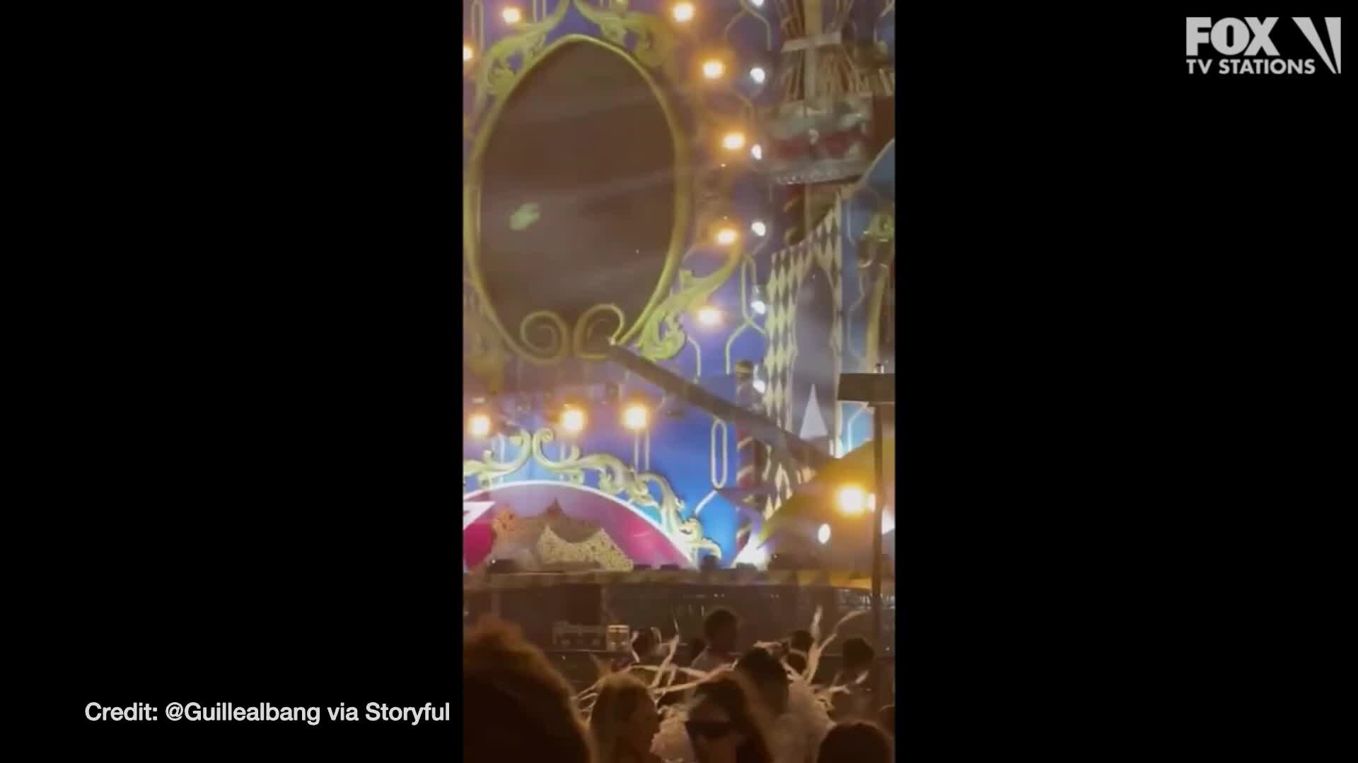 Strong winds blow down stage at Spain music festival, killing one