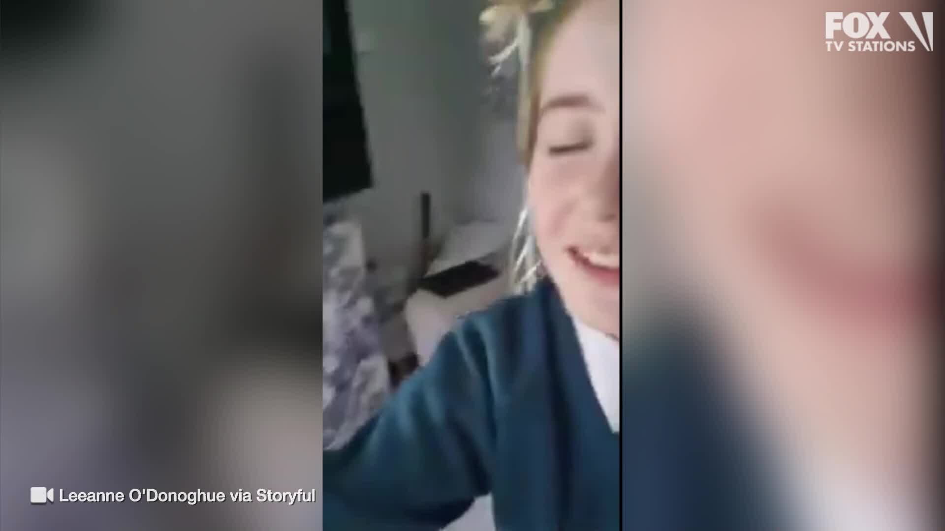 Watch girl's emotional reaction to learning mother is cancer-free