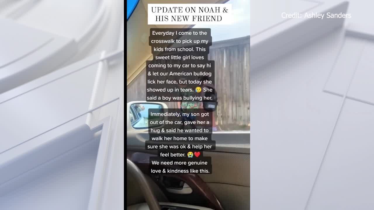 Watch 7-year-old boy walk a bullied classmate home to comfort her