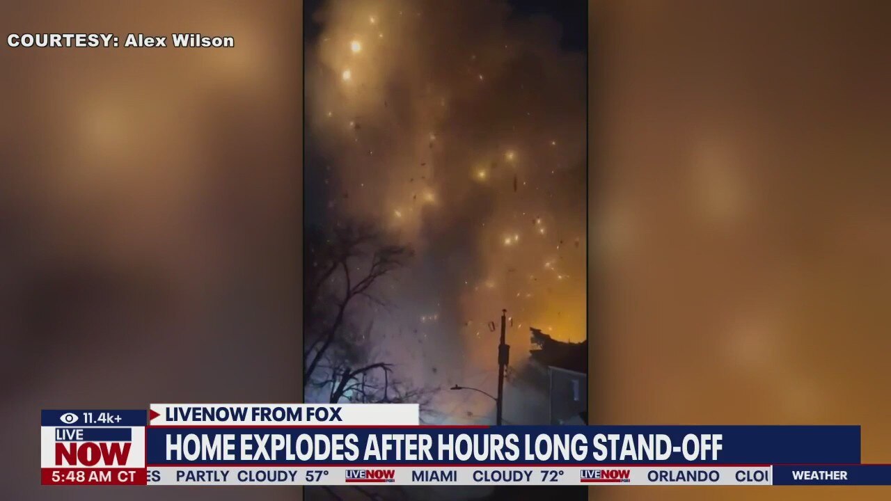 Home explodes amid standoff with police