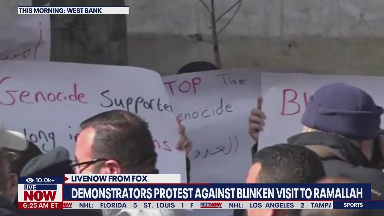 Protests erupts in Ramallah over Blinken visit