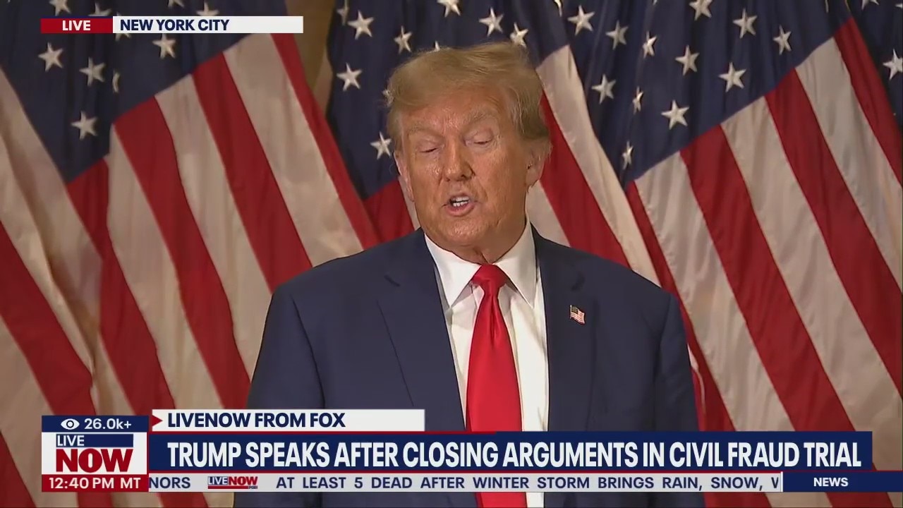 Trump speaks after closing arguments in civil fraud trial