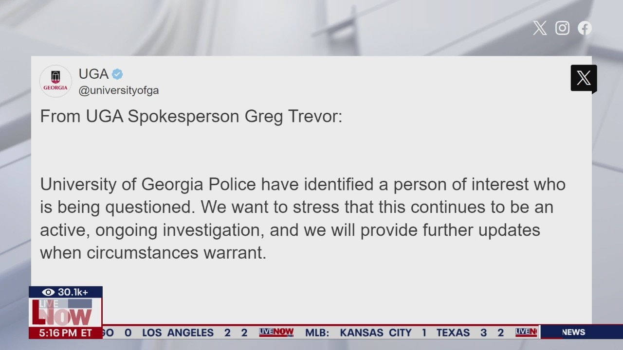 UGA campus death: Person of interest questioned