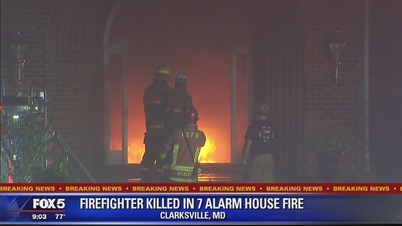 Firefighter killed battling 7-alarm fire at Howard County home caused by possible lightning strike