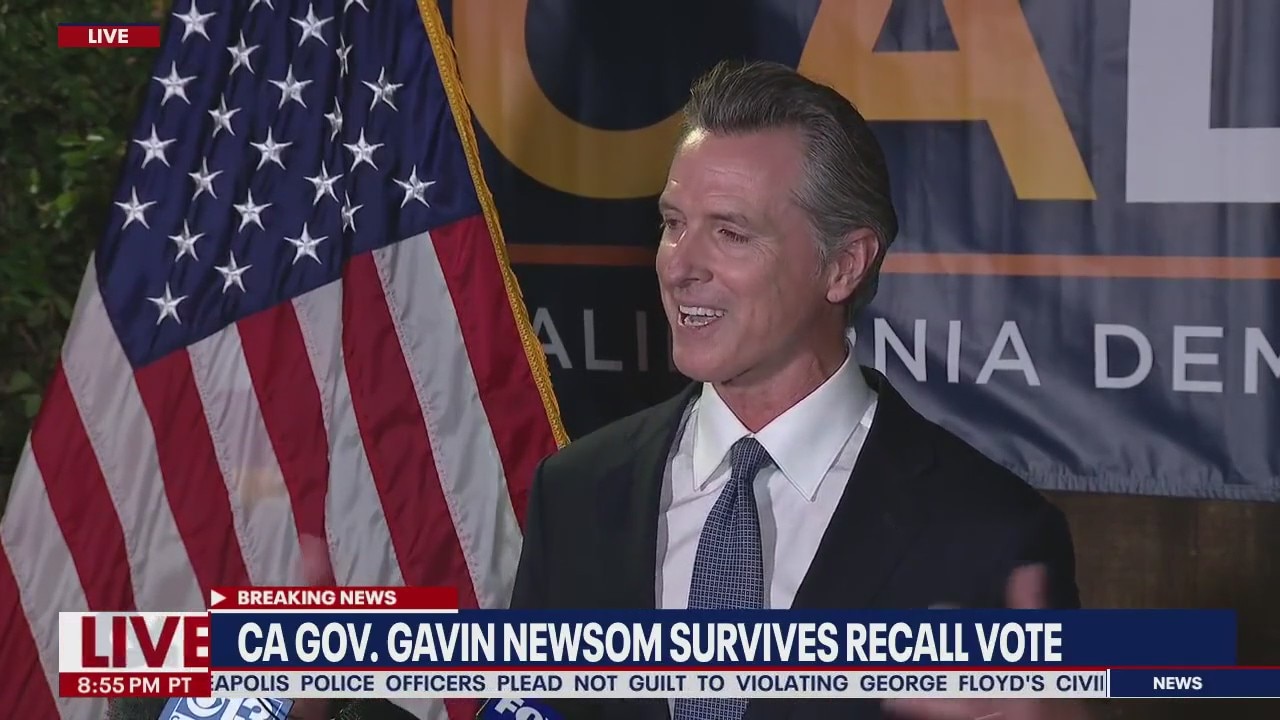 Gov. Gavin Newsom speaks after defeating recall effort