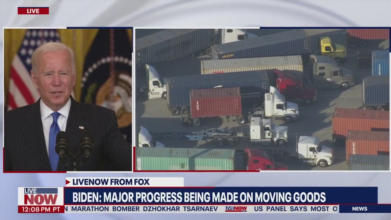 Biden addresses supply chain bottleneck and 24/7 port agreement