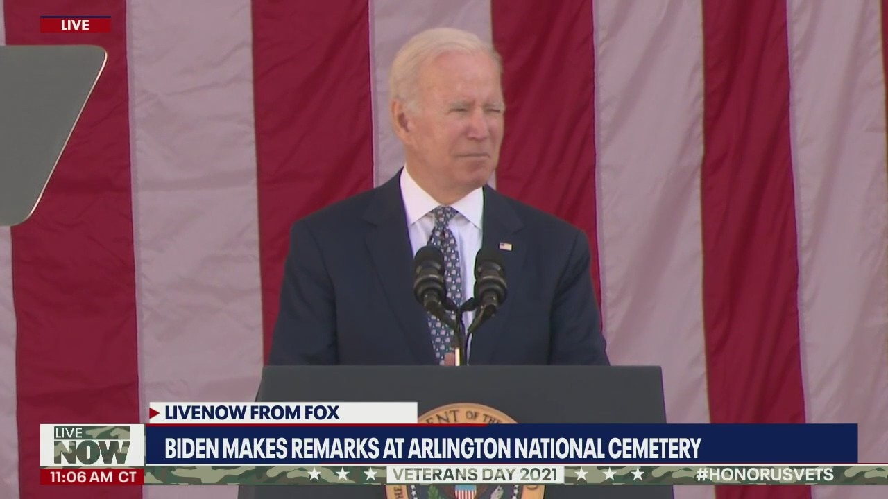 President Biden delivers remarks at Tomb of the Unknown Soldier on Veterans Day
