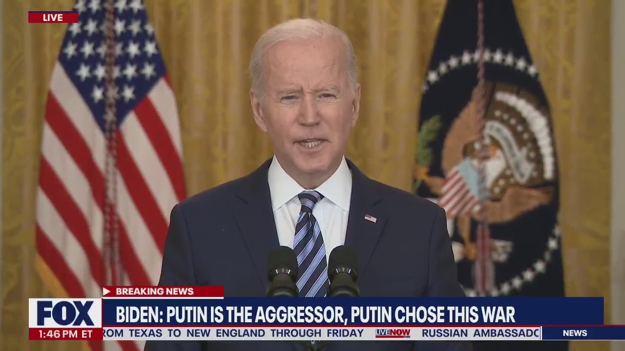 Biden on Russia-Ukraine invasion: 'Putin is the aggressor' | LiveNOW from FOX