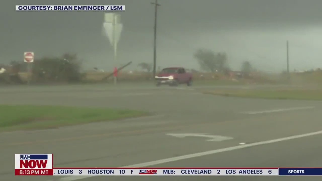 Viral red truck driver caught in tornado SPEAKS OUT | LiveNOW from FOX