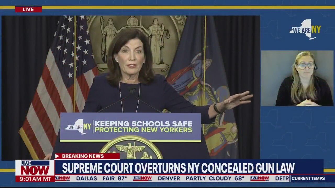 NY governor fuming over Supreme Court overturning concealed carry gun law