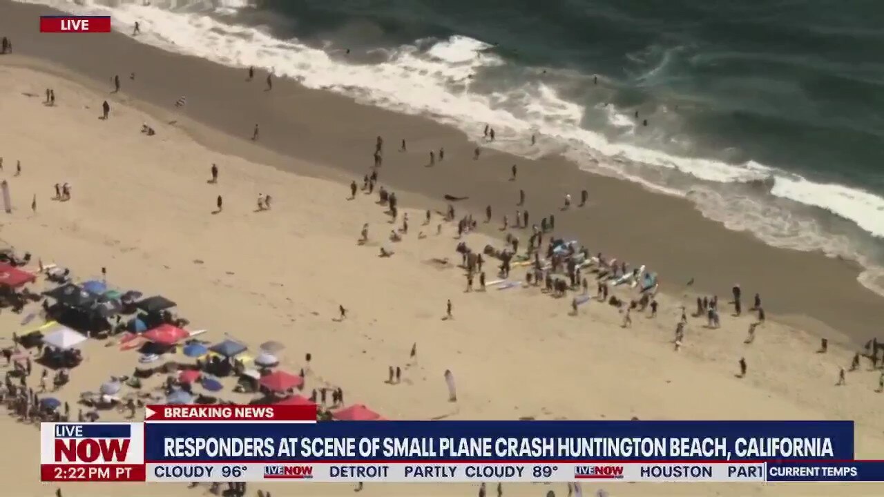 Small plane crashes into ocean in Huntington Beach | LiveNOW from FOX