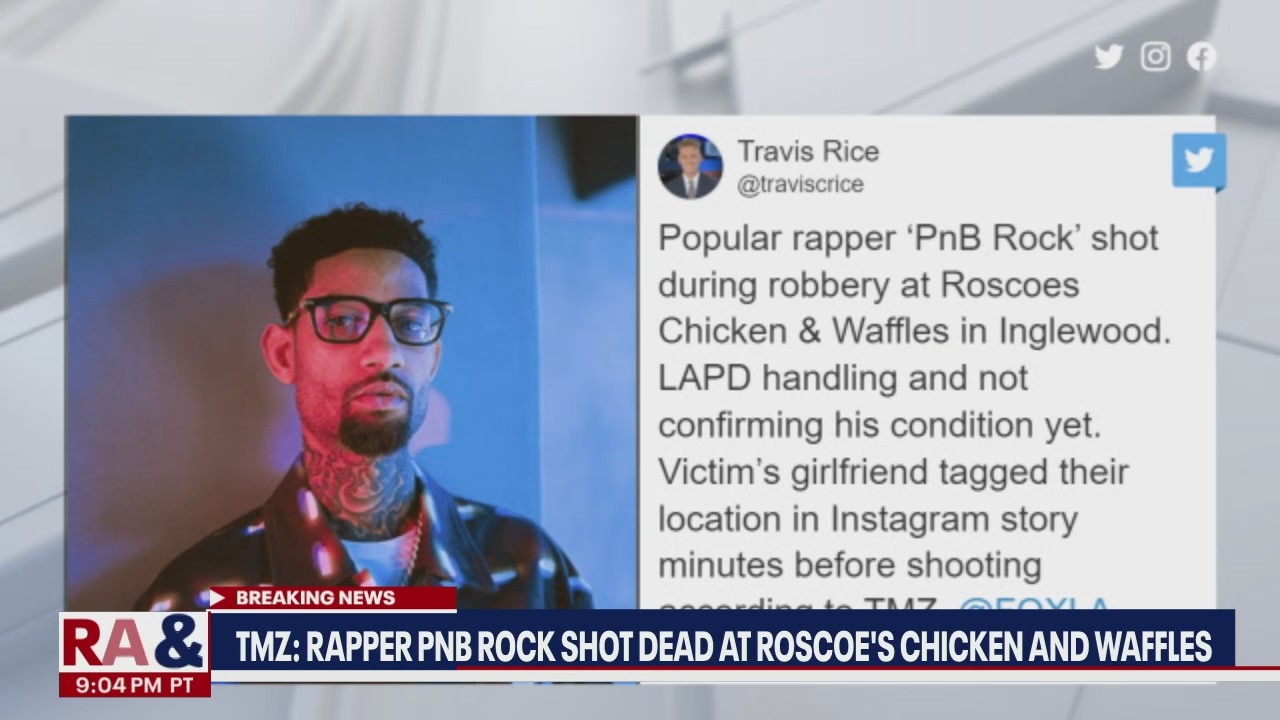 Rapper PnB Rock reportedly shot at Roscoe's Chicken and Waffles in Los Angeles | LiveNOW from FOX
