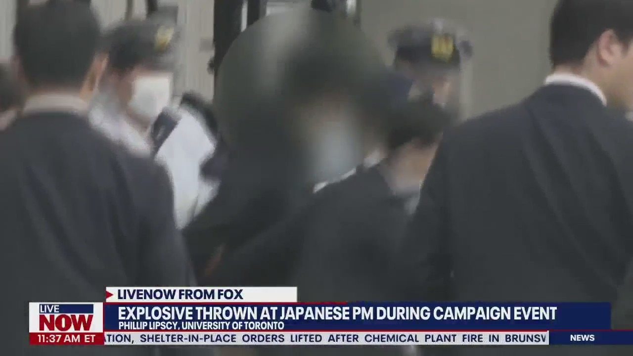 Explosive thrown at Japanese Prime Minister during campaign stop