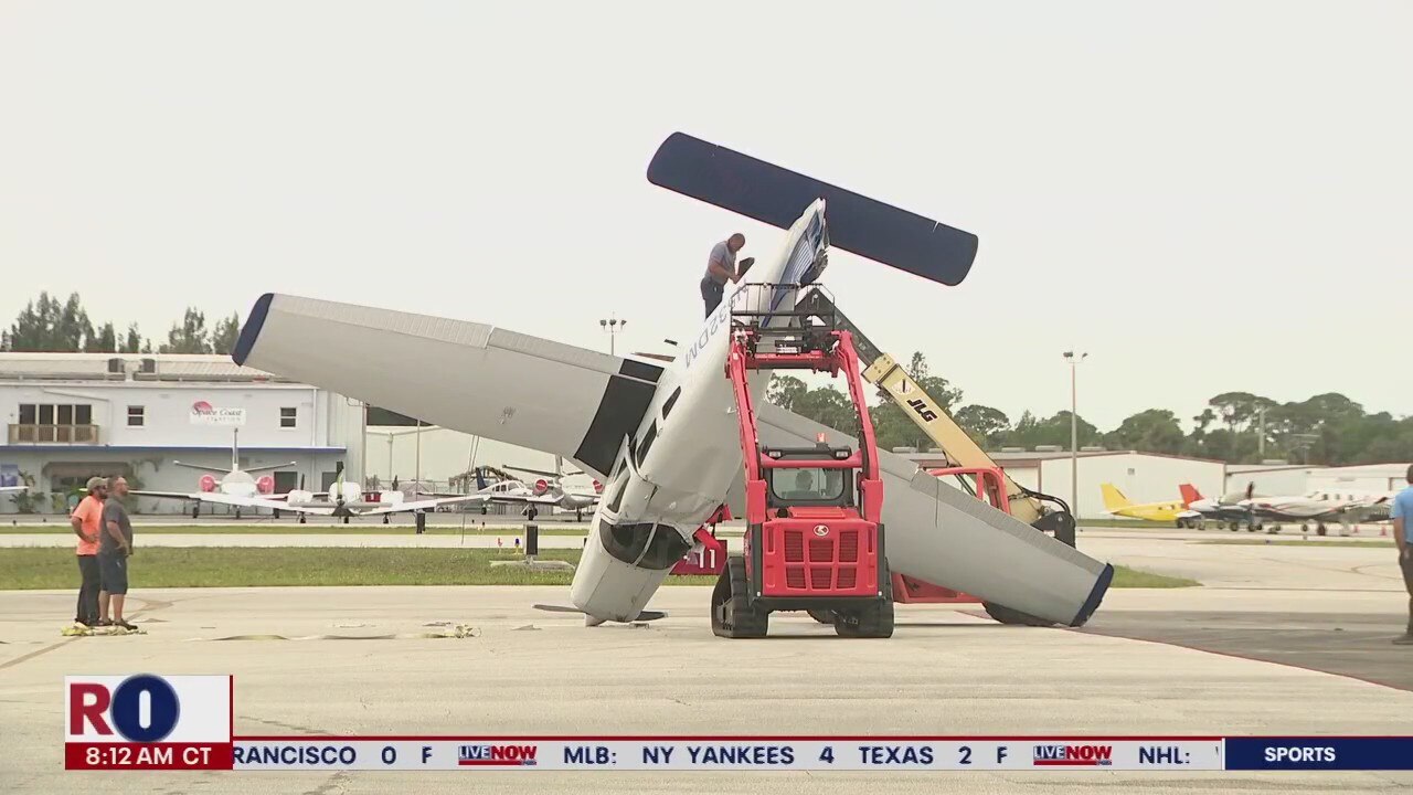 Planes flip at Florida airport amid severe storms