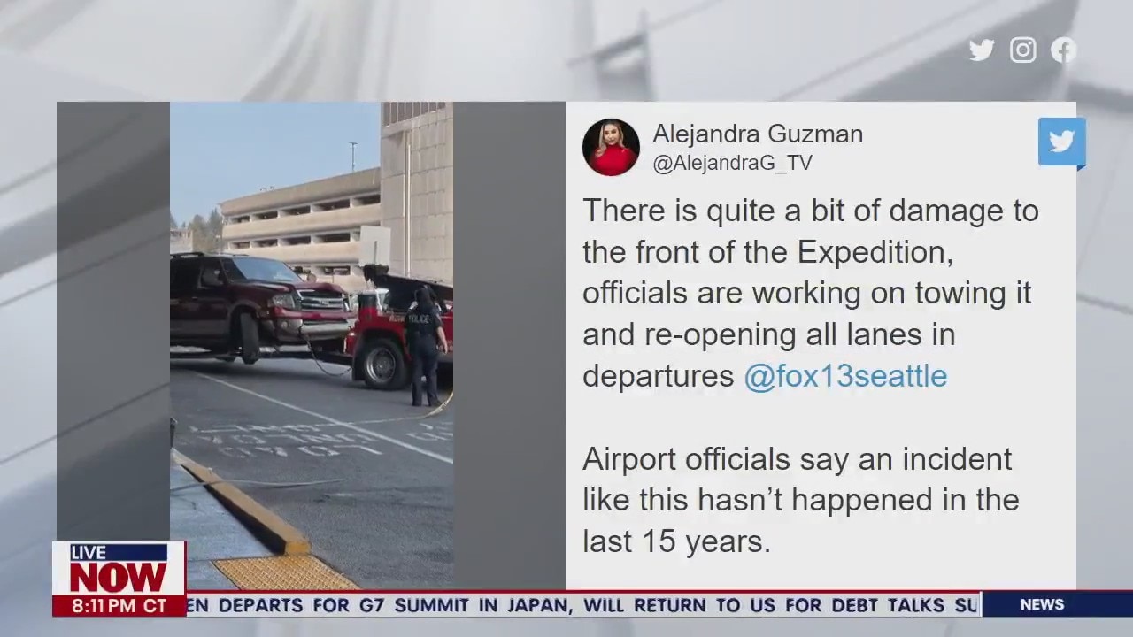 3 injured in Seattle airport car crash