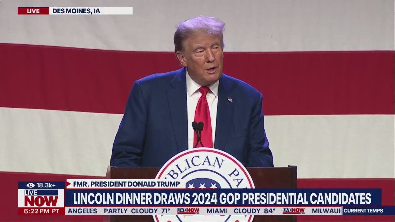 Donald Trump takes shots at Biden, DeSantis