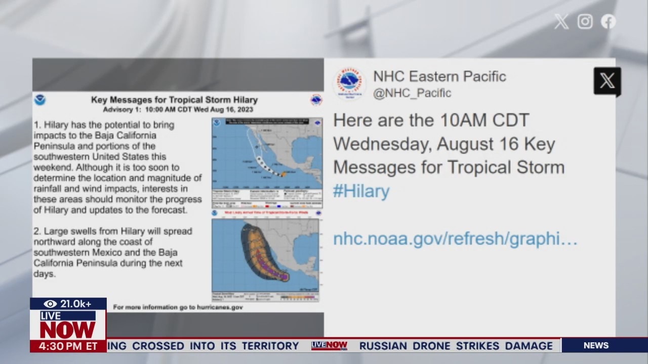 Huge storm coming: Tropical Storm Hilary