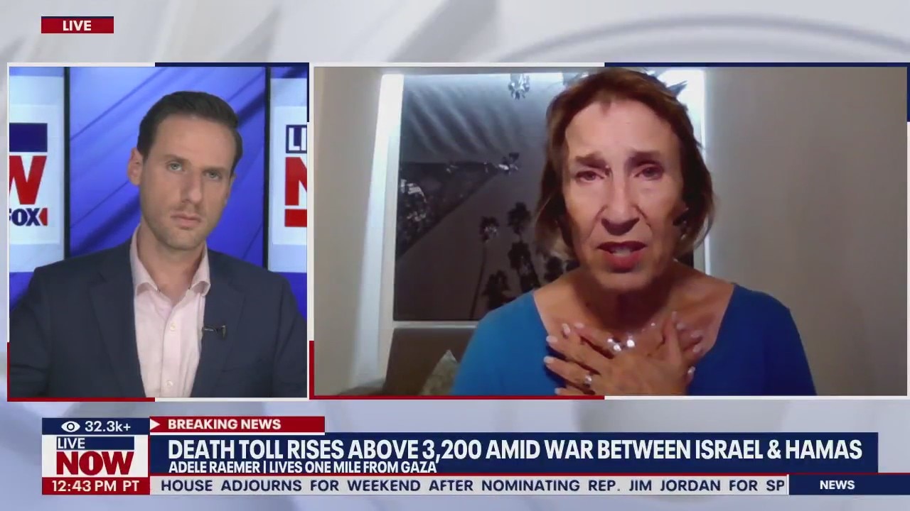 Israel war: Woman hides as Hamas attacks