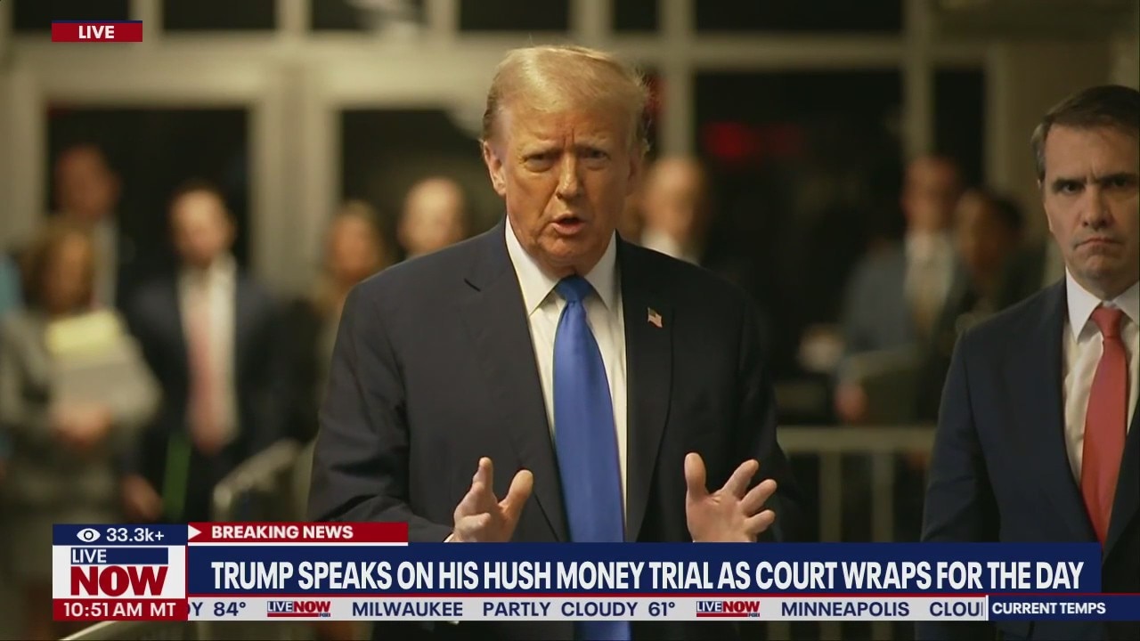 Trump calls hush money trial, 'Biden witch hunt'