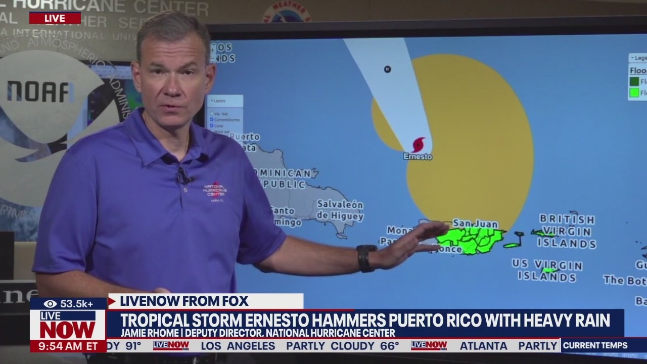 Ernesto hammers Puerto Rico with heavy rain